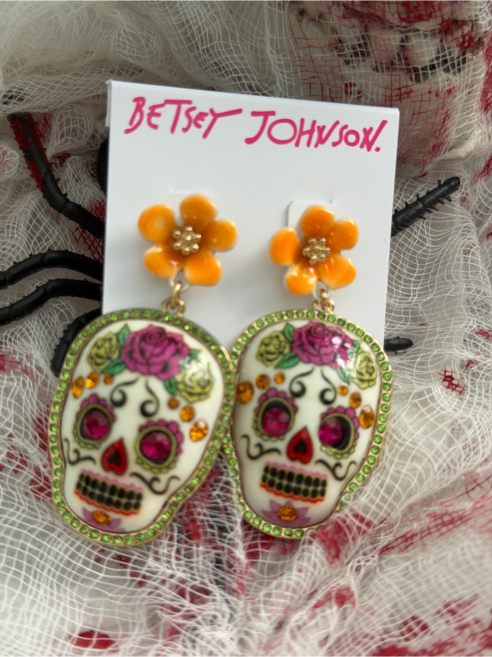 HALLOWEEN - Betsey Johnson - Lets get Spooky - NWT Earrings - Picture 2 of 4